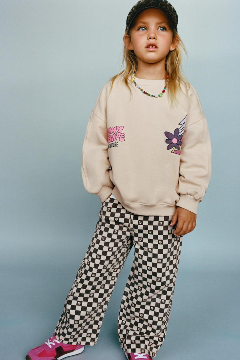 ZARA БРЮКИ-КЮЛОТЫ ИЗ ТВИЛА В ШОТЛАНДСКУЮ КЛЕТКУ, СЕРЫЙ