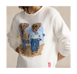 Женский хлопковый свитер Polo Ralph Lauren с вышивкой медвежат Ralph & Ricky Bear