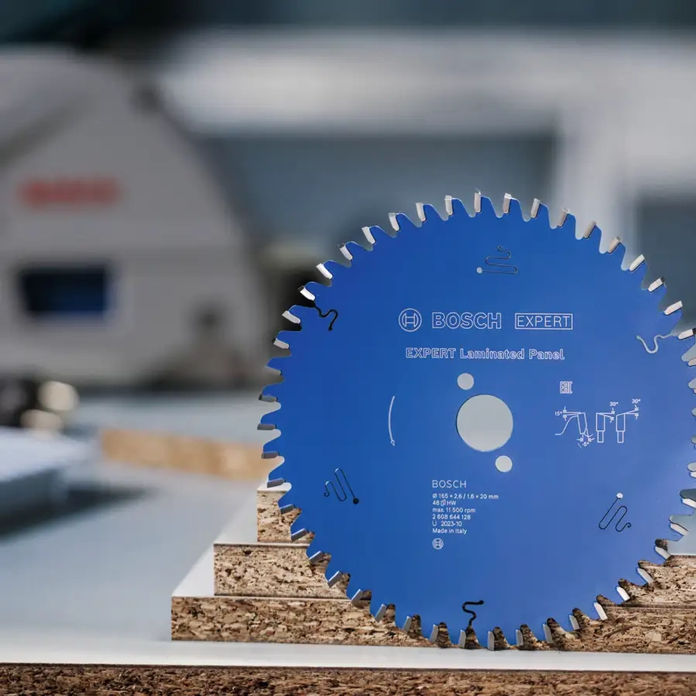 Пильный диск для ламинированных панелей (HPL) 165x20x2.6/1.6x48T BOSCH 2608644128