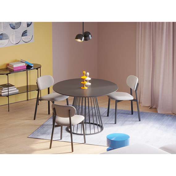 Стул Round, дымчато-серая рогожка