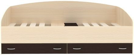Кровать с выкатными ящиками КарИВи Кадет  Дуб Молочный Венге