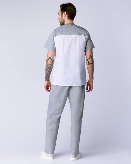 Костюм мужской "Стоматолог" (серый/белый)