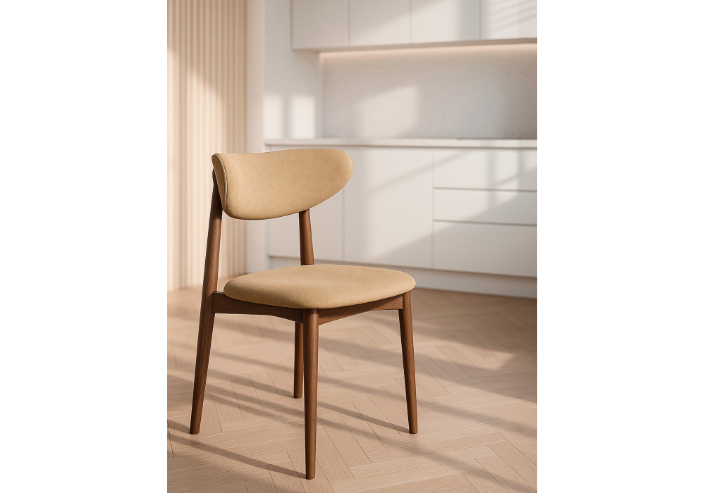 Стул деревянный Woodville Фарго бежевый, миланский орех, ножки орех