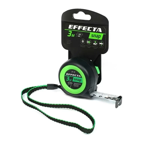 Рулетка EFFECTA SNAP, автостоп, 3 м / 19 мм