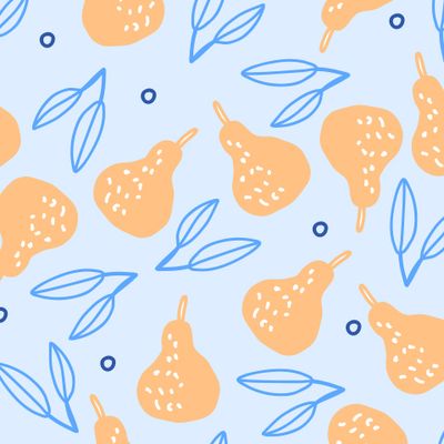 Груши на нежно голубом фоне