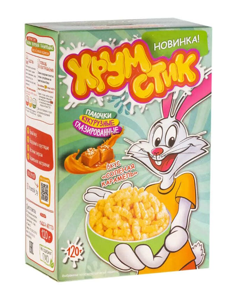 Палочки кукурузные глазированные &quot;ХрумСтик&quot; Соленая карамель 120г. Лидкон - купить не дорого в Москве