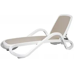 Шезлонг Alfa, белый, тортора