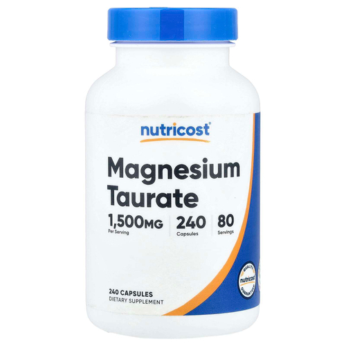Nutricost, таурат магния, 240 капсул (500 мг в 1 капсуле)