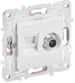 SKANDY Розетка двойная TV+RJ45 кат.5E SK-A14W арктический белый IEK