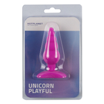 Лиловая анальная пробка Unicorn Playful - 10 см.