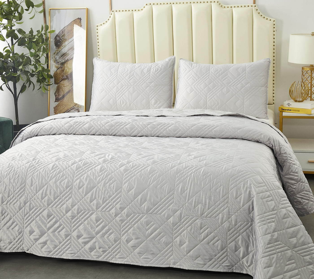 Покрывало 230х250 и 2 наволочки 50х70 Sofi De MarkO Себастьян Серый