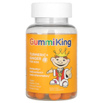 GummiKing, Куркума и имбирь, для детей, иммунитет, антиоксидант и противовоспалительное средство, манго, 60 жевательных таблеток