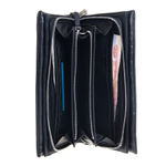 Большой чёрный мужской клатч барсетка из натуральной кожи на молнии с ремешком для руки GALIB 7M164