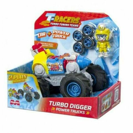 Машинка Magic Box T-Racers Power Truck Turbo Digger - Машинка монстр-трак с заменяемыми колесами - Т-Рейсеры M22434QY