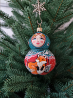 Стеклянная матрешка Танечка с лисичкой