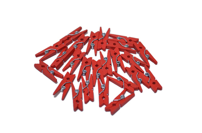 Прищепки деревянные декоративные красные 2,5см (50) 40553.01