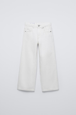ZARA ДЖИНСЫ WIDE LEG, БЕЛЫЙ