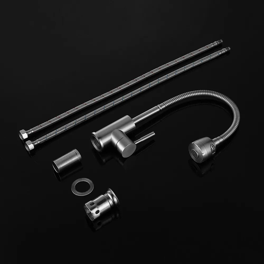 Смеситель для кухни, Solone, гибк излив, с картриджем, хром, EZA4-A090