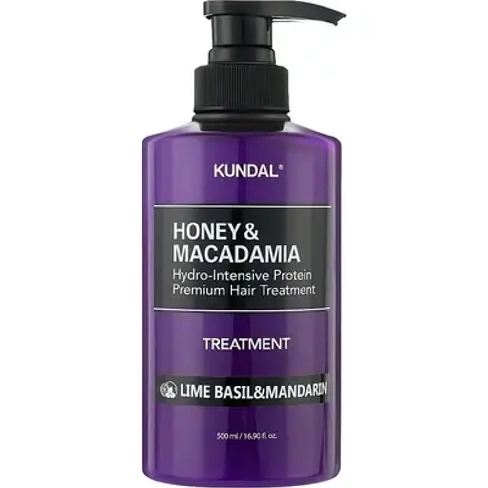 Кондиционер с ароматом лайма и базилика Kundal Honey&Macadamia Treatment Lime Basil&Mandarin, 500 мл