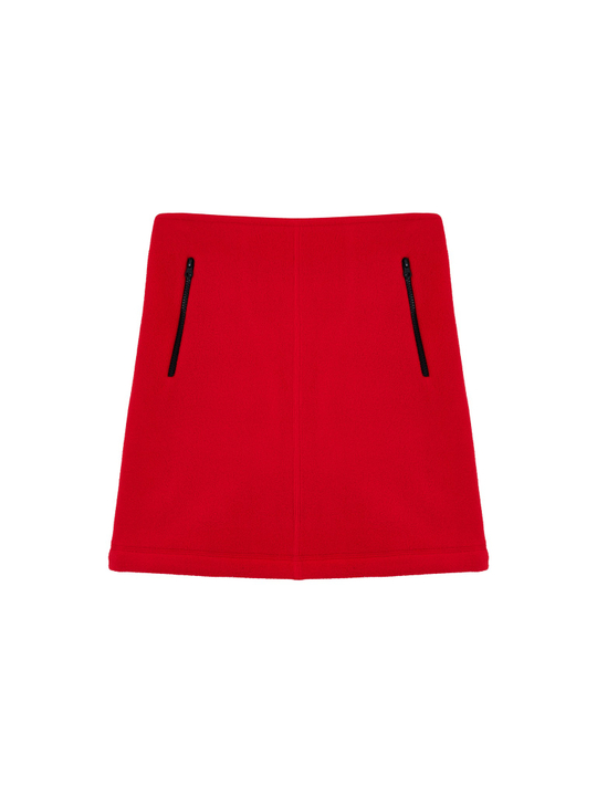 Юбка флисовая красная