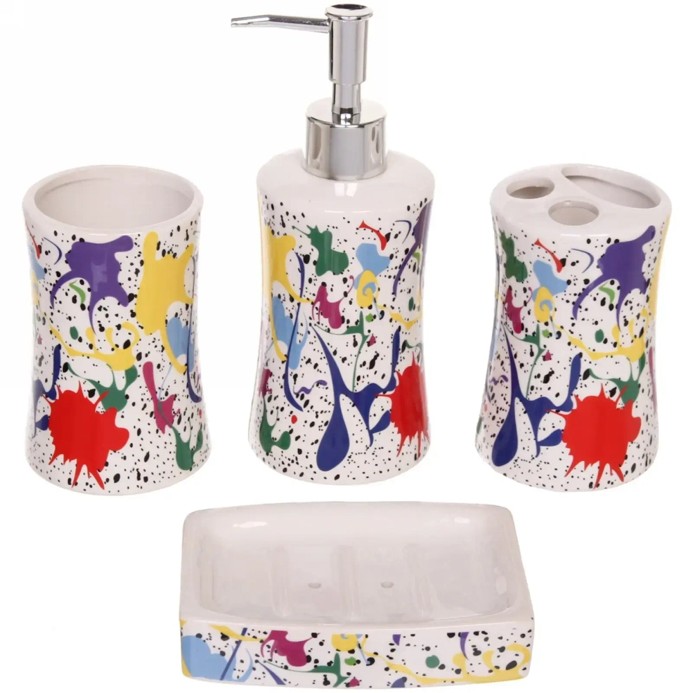 Набор для ванной из 4-х предметов керамический «Абстракция»