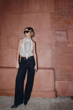 ZARA ДЖИНСЫ Z1975 REGULAR FIT С ВЫСОКОЙ ПОСАДКОЙ И ЭФФЕКТОМ ВОЩЕНИЯ, ЧЕРНЫЙ