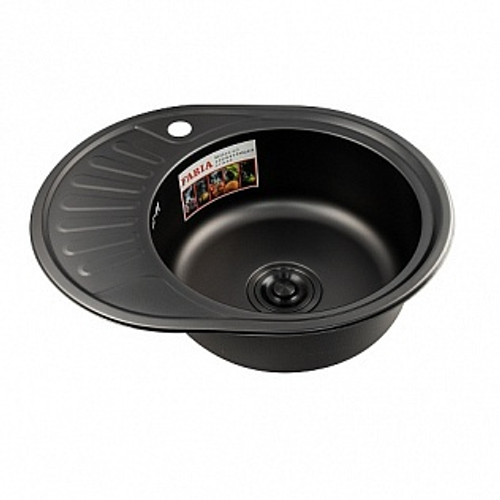 Мойка врезная овальная 57*45 ПРАВАЯ ГРАФИТ FABIA 0,8*180 9564