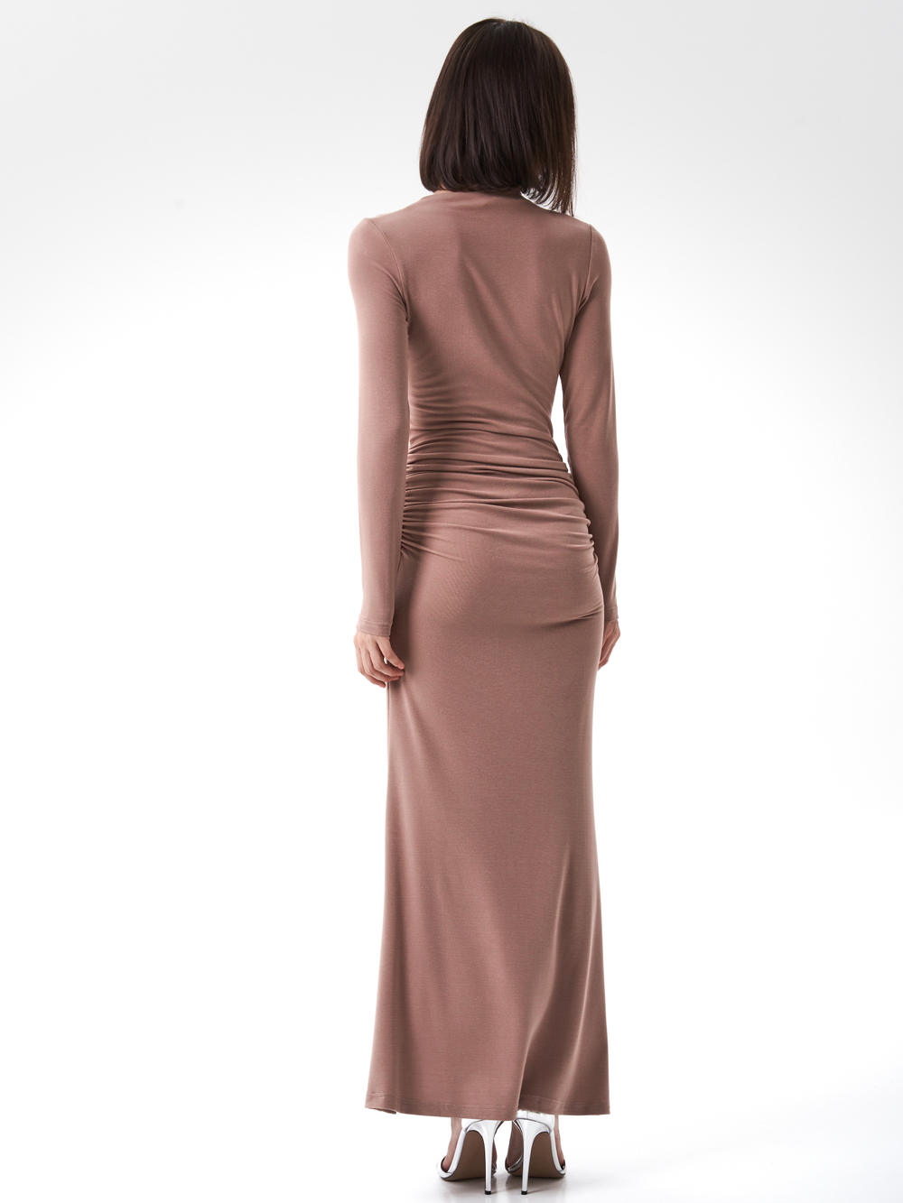 Платье вечернее праздничное длинное с драпировкой