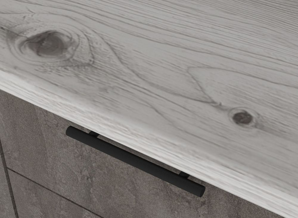 Кухонный гарнитур Сиена мини 1000 мм (Дуб грей/Бетон темный/Белый, Сосна)