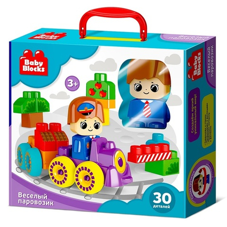 Конструктор пластиковый «Веселый паровозик» 30 деталей Baby Blocks