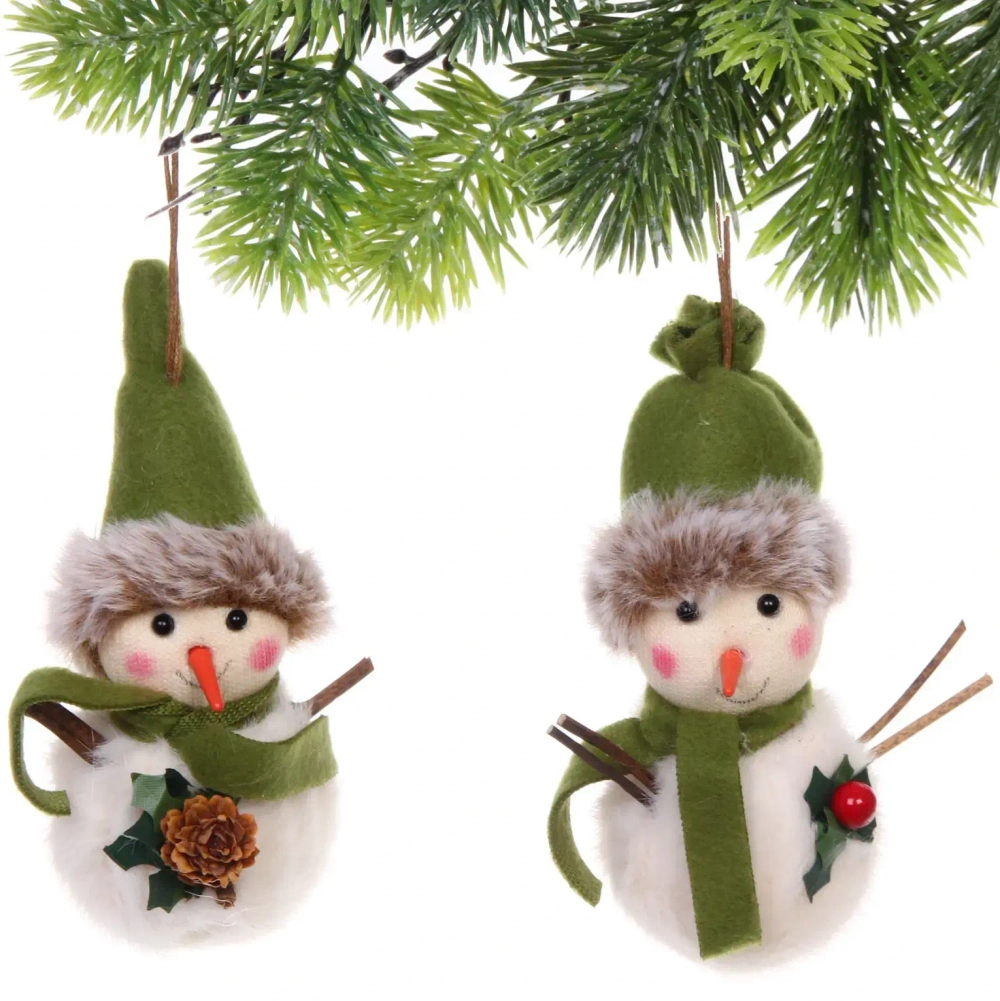 Подвеска «Снеговичок в наряде» 10 см (в ассортименте), Зеленый