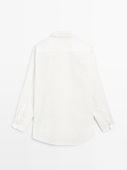 Massimo Dutti Длинная струящаяся рубашка - Limited Edition, белый
