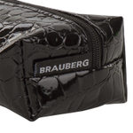 Пенал-косметичка BRAUBERG "Ultra black" "крокодиловая кожа" 20х6х4 см (3 штуки в упаковке)