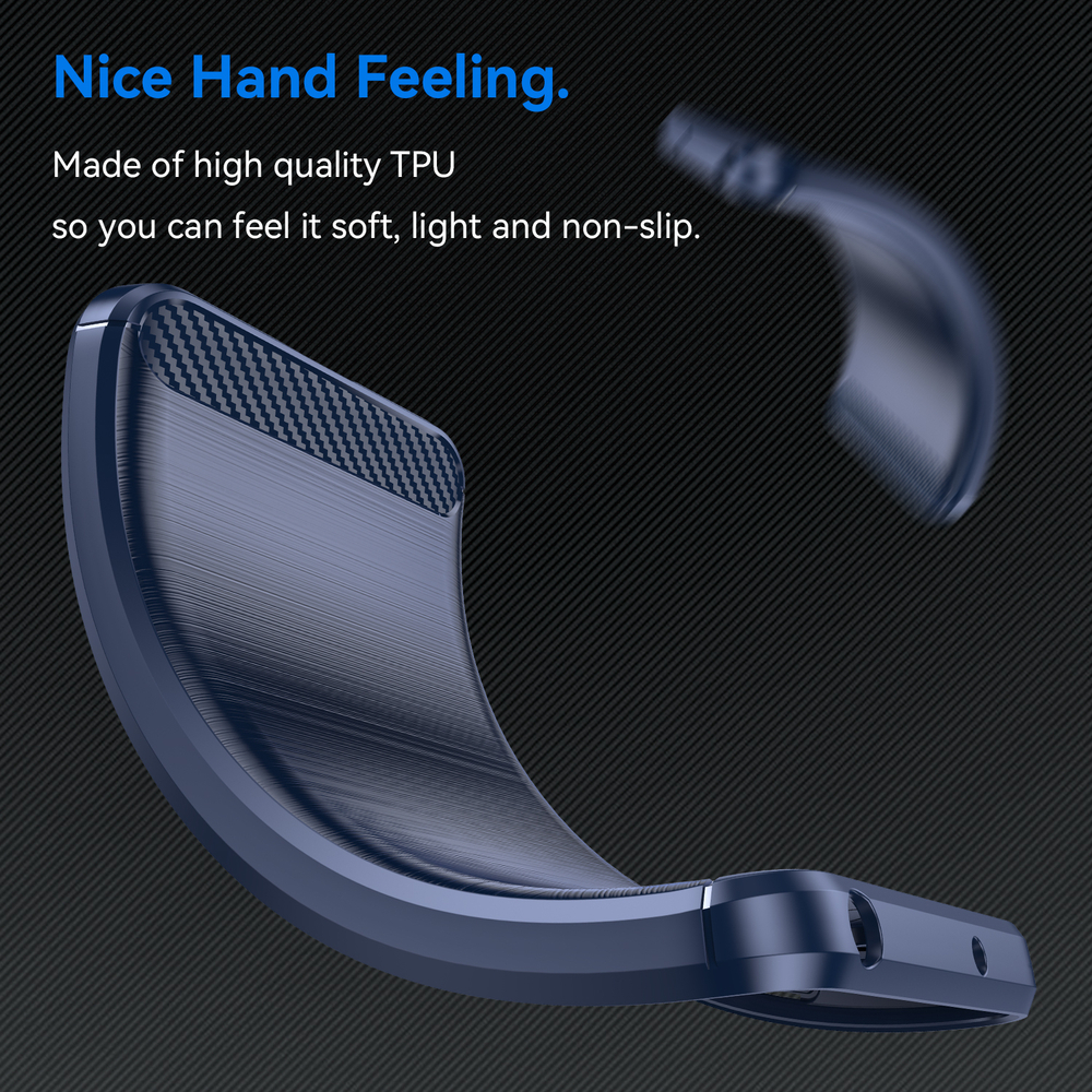 Мягкий чехол синего цвета в стиле карбон на смартфон Nothing Phone (2), серия Carbon от Caseport