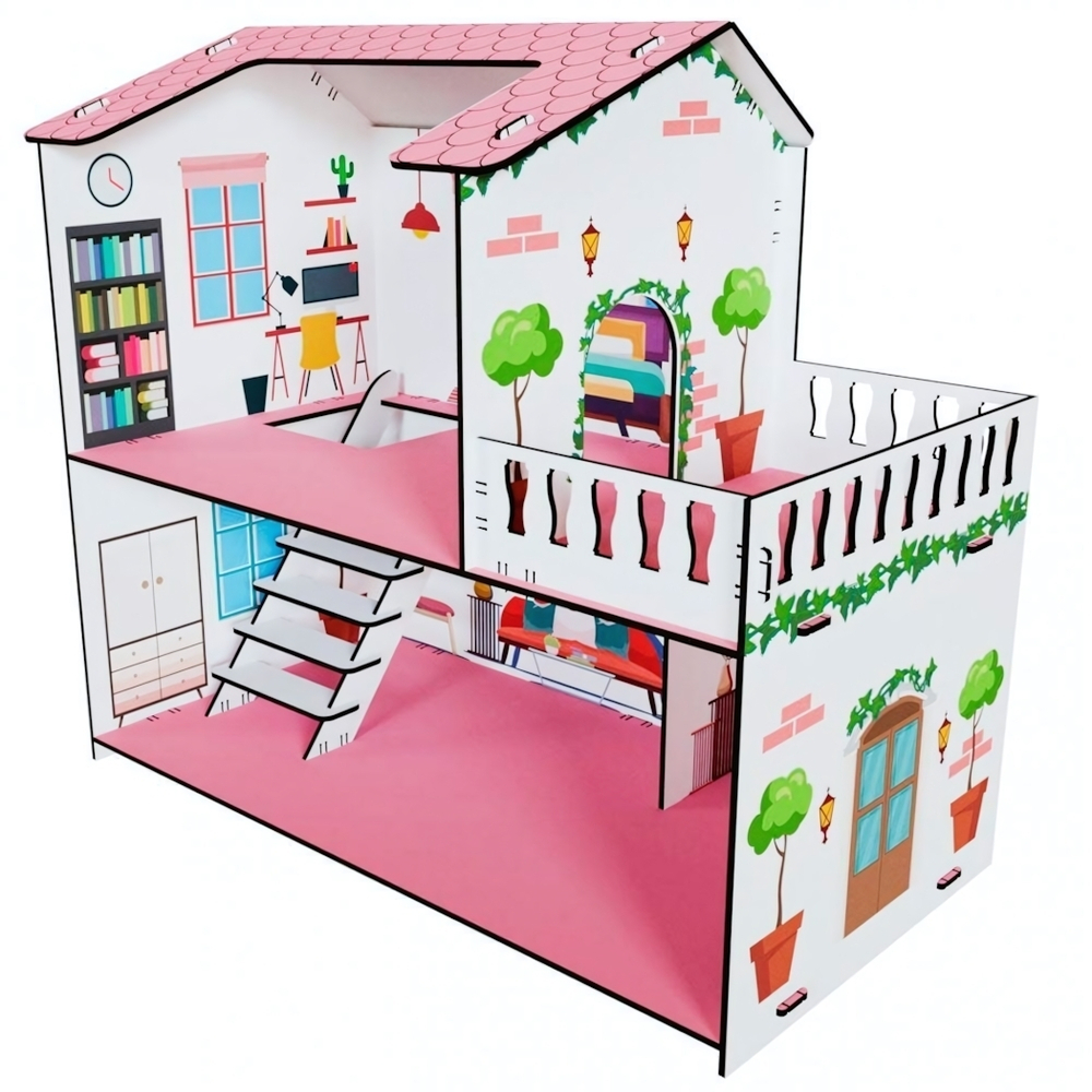 Домик для куклы 2-х этажный дер. арт. 22500 (Лидер)