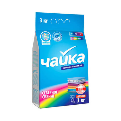 ЧАЙКА Автомат СМС порошок.Северное сияние д/цв.белья 3кг