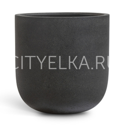 Кашпо TREEZ ERGO - Hard Rock - Цилиндрическая Чаша - Чёрный песок
