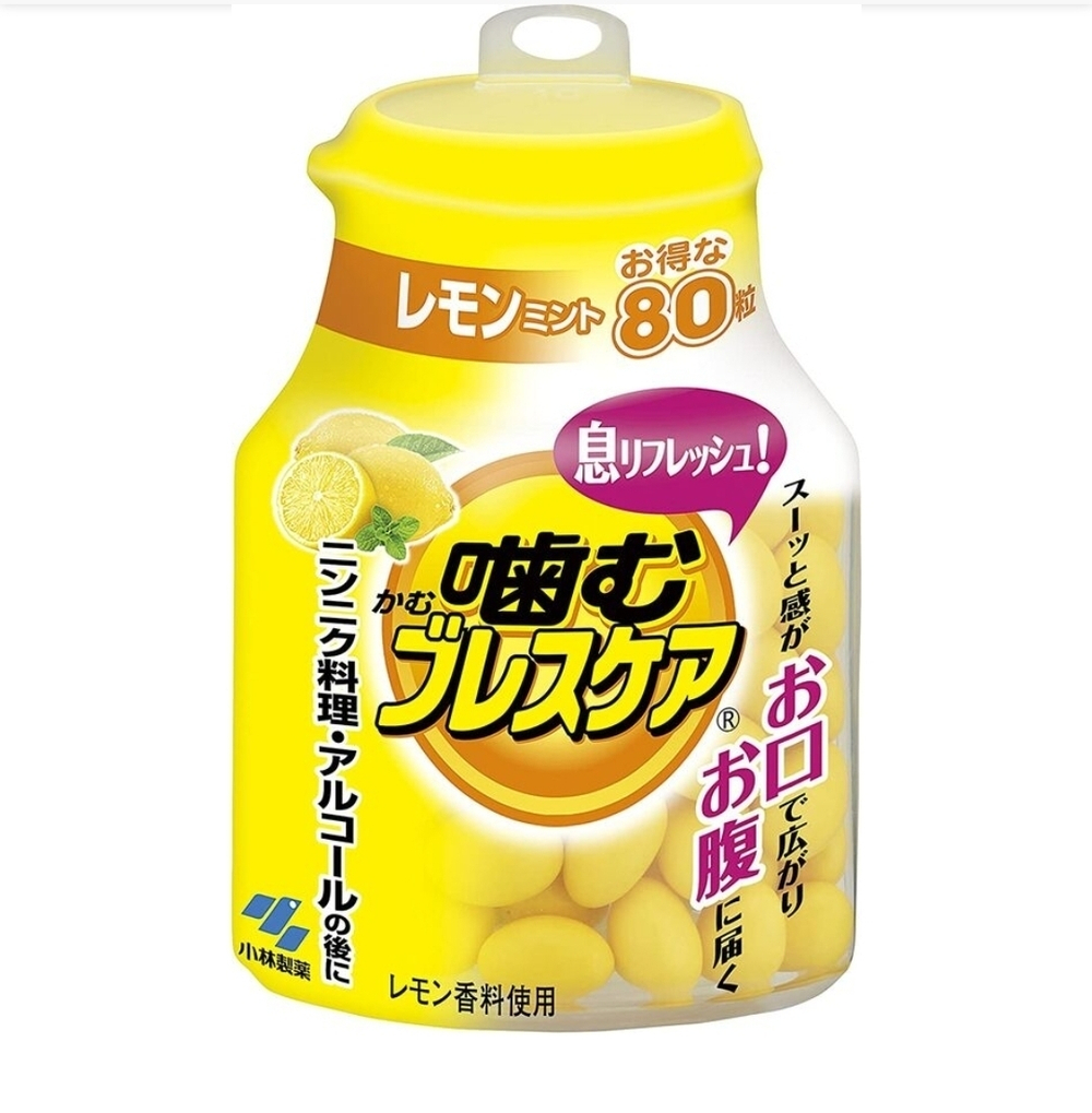 KOBAYASHI PHARMACEUTICA Chew Breath Care Lemon - конфеты против неприятного запаха изо рта со вкусом лимона