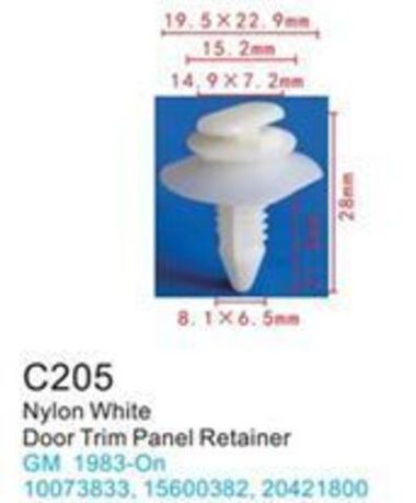 Клипса для крепления внутренней обшивки а/м GM пластиковая (100шт/уп.) Forsage клипса C0205( GM )