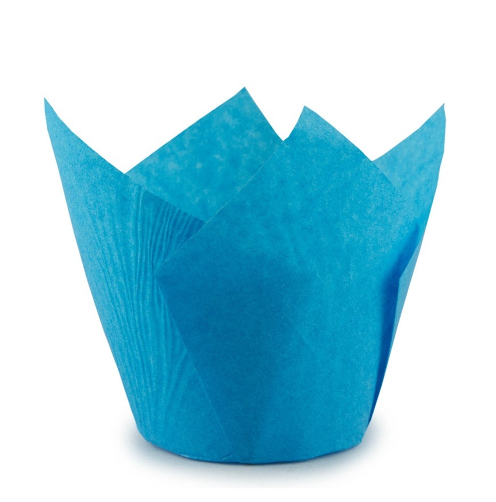Форма бумажная тюльпан синяя 1шт