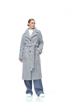 Пальто женское чебурашка из искусственной шерсти мериноса, серый, SilverFox