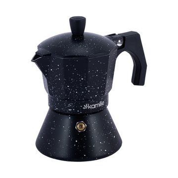 Кофеварка гейзерная 150 мл. Kamille КМ-2511MR (3 порции) из алюминия с индукционным дном