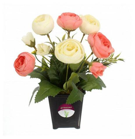 Растение искусственное в кашпо Камелия Тонди h20см