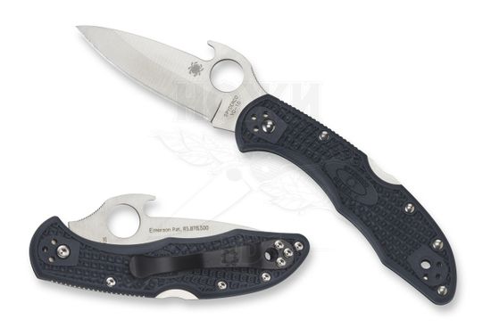 Складной нож Spyderco Delica Wave C11PGYW c клинком из стали VG-10, рукоять FRN