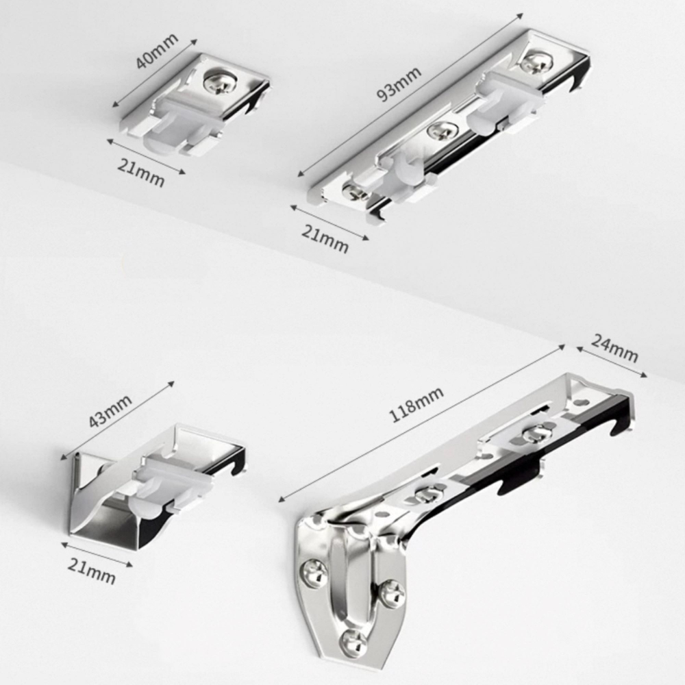 Тихий изогнутый карниз для штор с бегунками