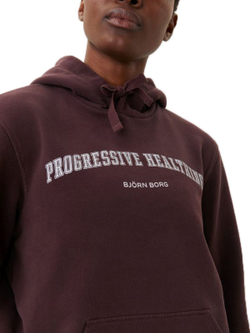 Женская теннисная куртка Bj_rn Borg Stockholm Boyfriend Hoodie W - Brown