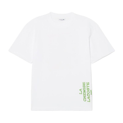 Теннисная футболка Lacoste Relaxed Fit Printed Cotton - white