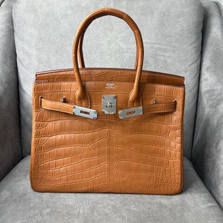 Сумка Hermes из кожи крокодила 30 см