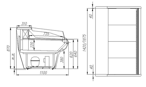 Холодильная витрина CARBOMA ВХСо-2,0 BAVARIA (G110 SM 2,0-2) открытая