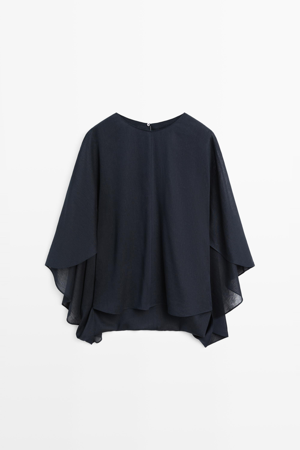 Massimo Dutti Асимметричная накидка из струящейся ткани, темно-синий